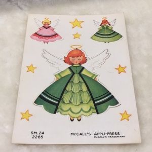 🔸Vintage 1950s  Xmas Angels Fabric Appliqués